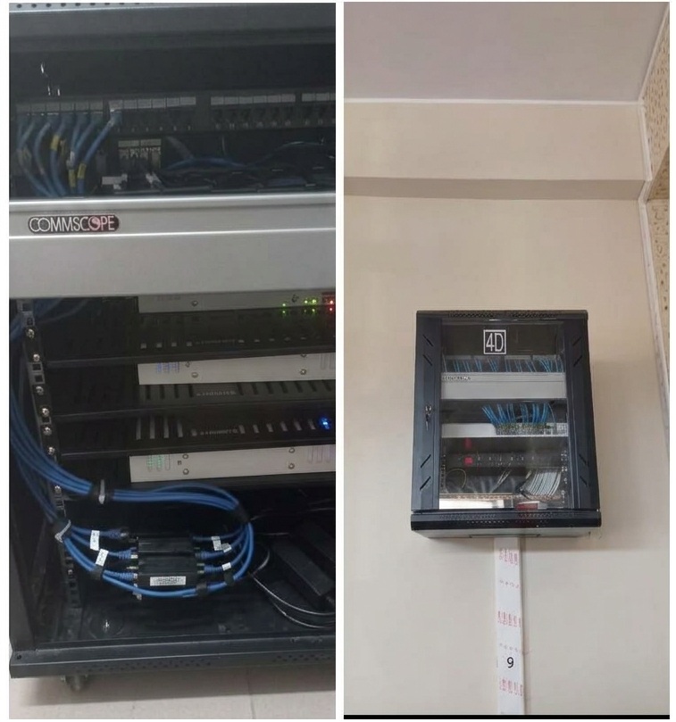 Gabinete de comunicaciones con equipos de red